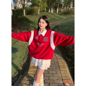 CHIOS CLUB - Oversize Shirt Hoodie FW2436BB Red